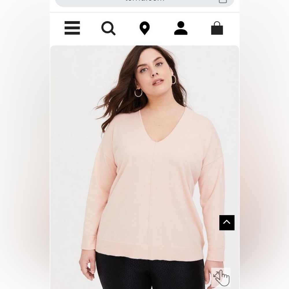 NWT- Torrid Pink V Neck Sweater size 2x